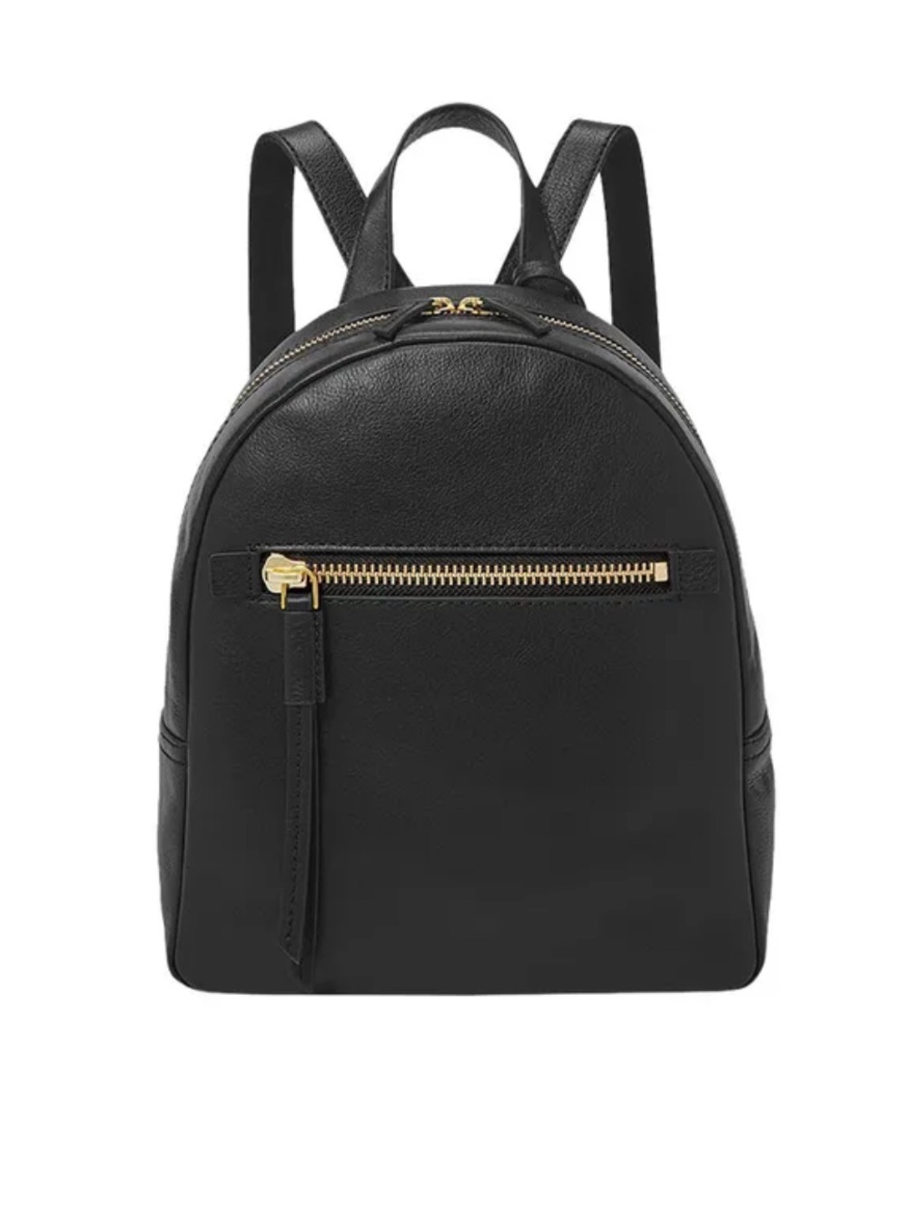 Fossil Black Leather Mini Backpack with Gold Hardware